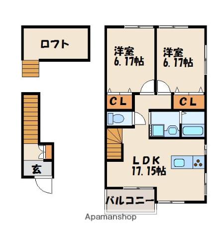 SKY06SKY07(2LDK/2階)の間取り写真