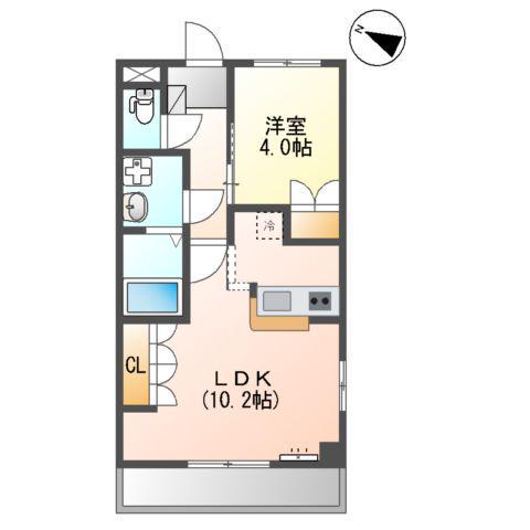 エバープレイス ひかり(1LDK/2階)の間取り写真