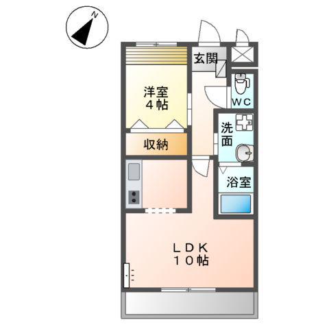 GO-ON(1LDK/2階)の間取り写真