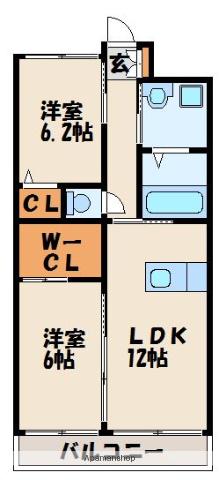 レジェンドソーラー日蒔野(2LDK/1階)の間取り写真