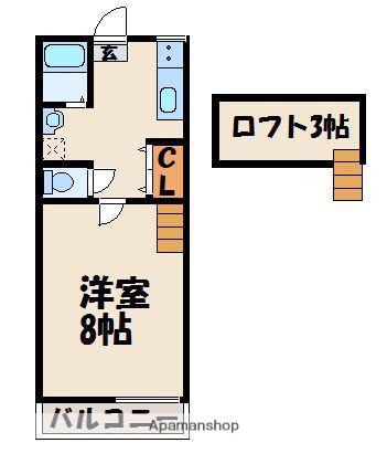 シエロ赤間(1K/1階)の間取り写真