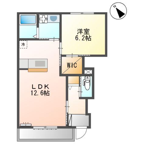 プラム・アヴァンティ(1LDK/1階)の間取り写真