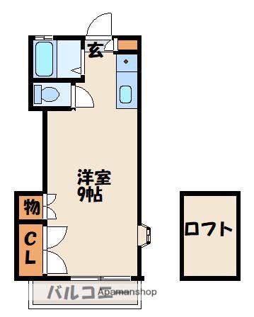 サンガーデン1番館(ワンルーム/2階)の間取り写真