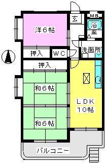ファミール篠栗(3LDK/1階)の間取り写真