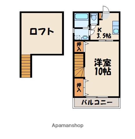 Fガーデン教育大前1(2K/2階)の間取り写真