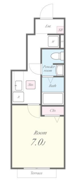 ハイツ雅(1K/1階)の間取り写真