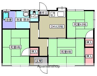 西日本鉄道貝塚線 西鉄新宮駅 徒歩11分 1階建 築65年(3DK)の間取り写真