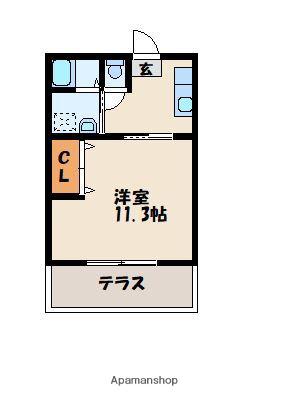 ウイングライフ(ワンルーム/1階)の間取り写真