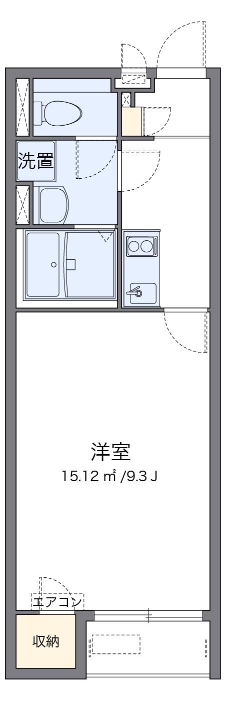 クレイノTOBAⅦ(1K/2階)の間取り写真