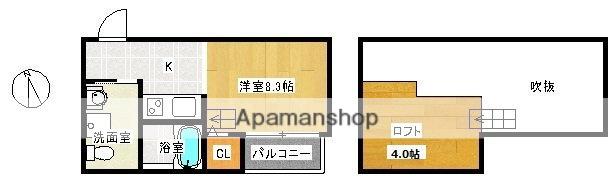 ドリームウッズ箱崎Ⅷ(ワンルーム/1階)の間取り写真