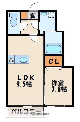 ラフォーレさつき八番館(1LDK/1階)の間取り写真