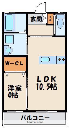 ホクリハウスⅤ(1LDK/2階)の間取り写真