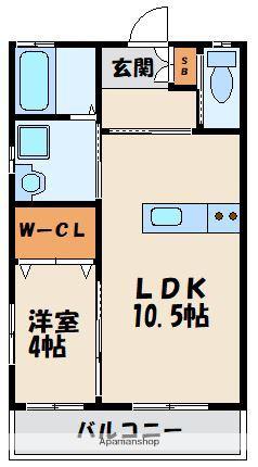 ホクリハウスⅤ(1LDK/2階)の間取り写真