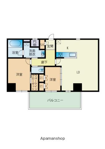 D・TERRACE千早(2LDK/2階)の間取り写真