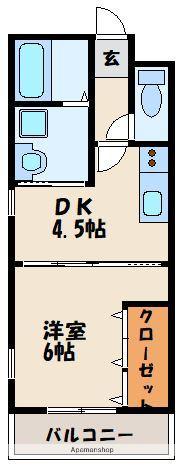 ソレイユコート(1DK/1階)の間取り写真