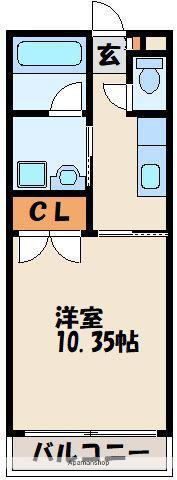 サクラテラス香椎駅前(1K/3階)の間取り写真