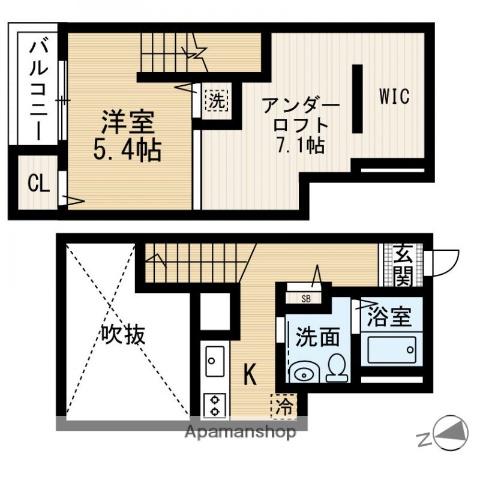 ライベックスレジデンス(ワンルーム/2階)の間取り写真