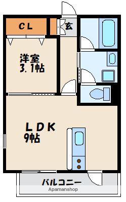 PREVOYANCE福間中央(1LDK/2階)の間取り写真