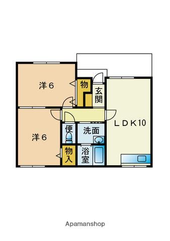 ヒューゲル美和台(2LDK/1階)の間取り写真