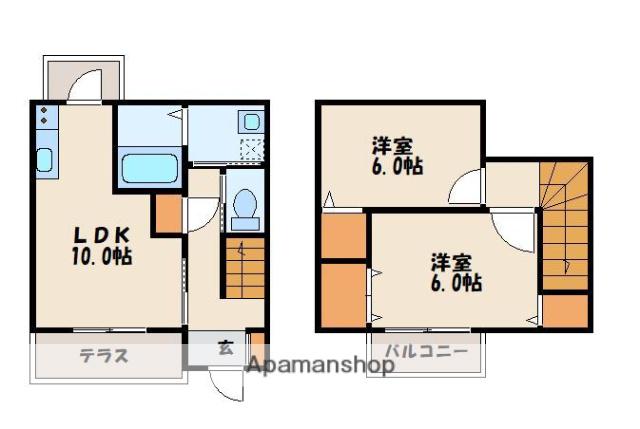 ハイルーラルⅤ(2LDK)の間取り写真