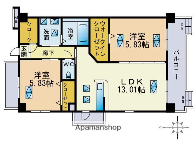 フェルメール(2LDK/1階)の間取り写真