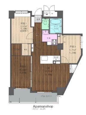 ニューガイアサンコーポフジシン(3LDK/7階)の間取り写真