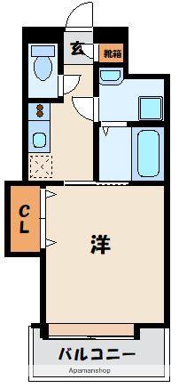 ダイナコートエスタディオ東公園Ⅱ(1K/6階)の間取り写真