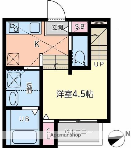 FLOWER COURT(ワンルーム/1階)の間取り写真