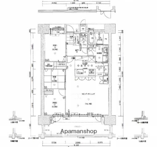 アーバンパレス香椎照葉(3LDK/16階)の間取り写真
