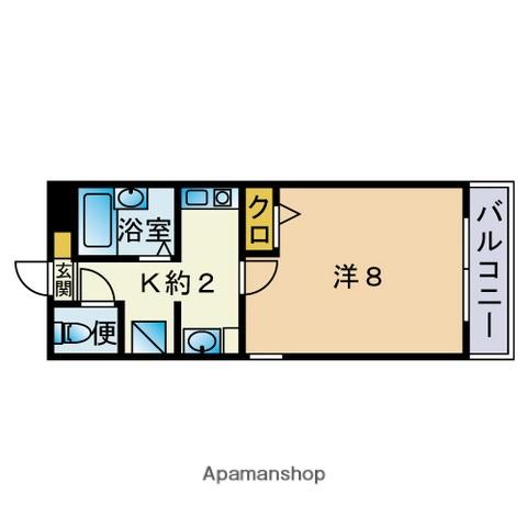 ソシエール箱崎(ワンルーム/3階)の間取り写真