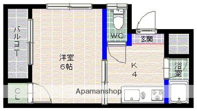 シティ東公園(1K/4階)の間取り写真