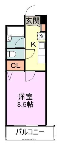 サンクスコート箱崎(1K/1階)の間取り写真