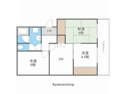 DOI APARTMENT A棟(3DK/5階)の間取り写真