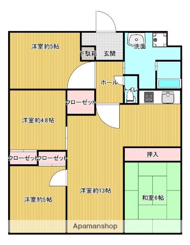 ロワールマンション篠栗Ⅲ(4LDK/8階)の間取り写真
