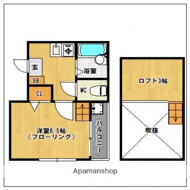 エミネンス21名島(1K/1階)の間取り写真