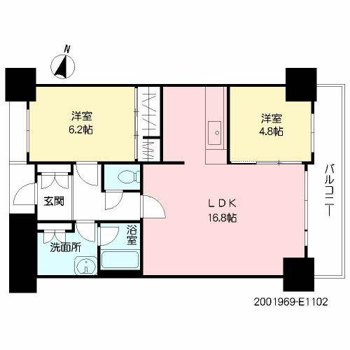 プライムメゾン セントラルパーク(2LDK/11階)の間取り写真
