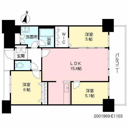 プライムメゾン セントラルパーク(3LDK/11階)の間取り写真