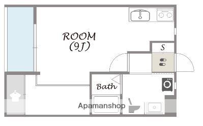 ジャスティスⅡ号館(ワンルーム/1階)の間取り写真
