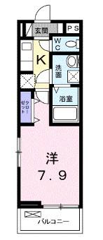 クラウンハイツ(1K/2階)の間取り写真
