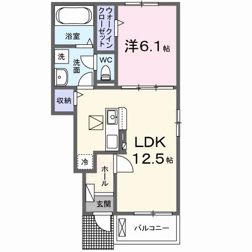 レジデンシア(1LDK/1階)の間取り写真