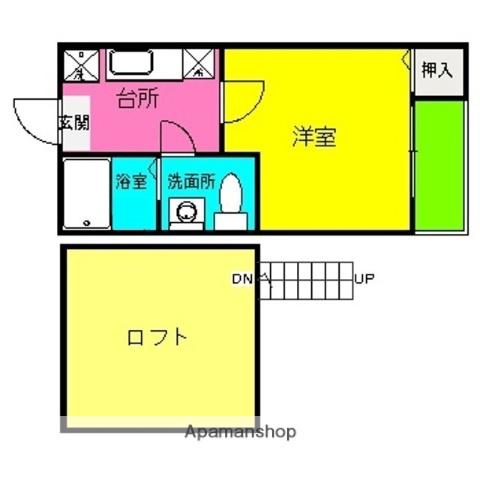 HKRRコーポ馬出(1K/1階)の間取り写真