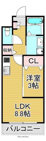 PHOENIX箱崎南(1LDK/3階)の間取り写真