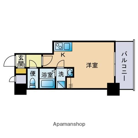 アンルミネ香椎(ワンルーム/3階)の間取り写真