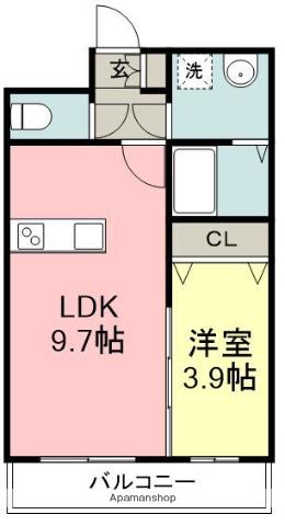 レジェンド桜十番館(1LDK/3階)の間取り写真