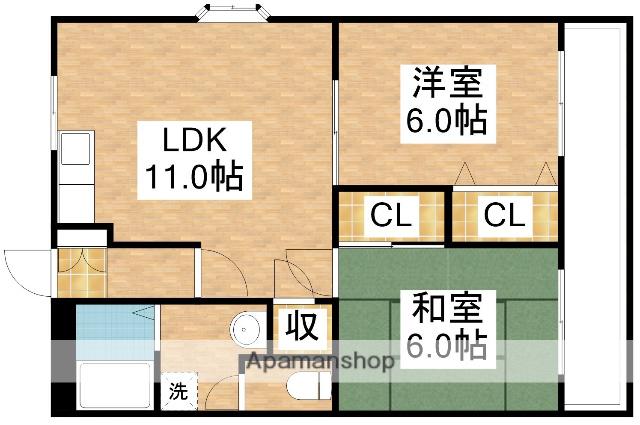 レジデンス相坂(2LDK/2階)の間取り写真