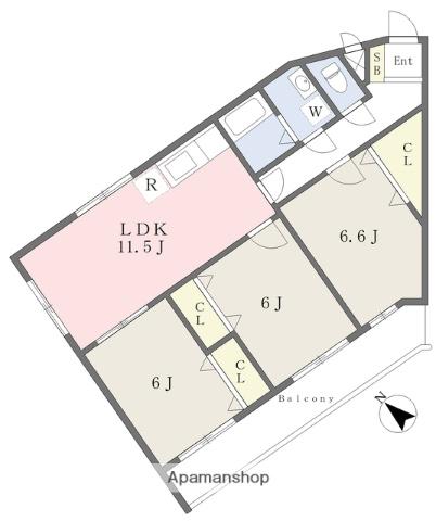 サンライズ須恵Ⅱ(3LDK/3階)の間取り写真