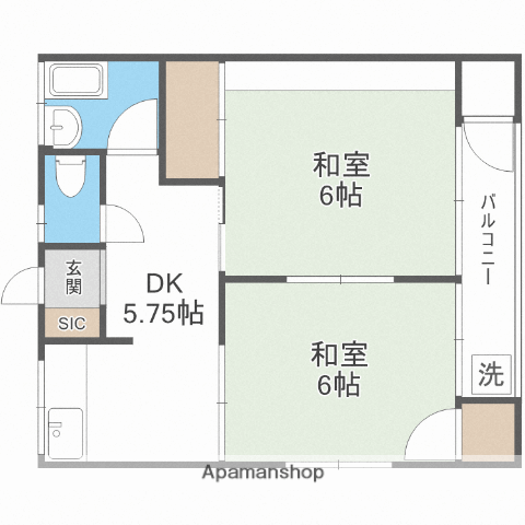 中ノ庄アパート(2DK/2階)の間取り写真