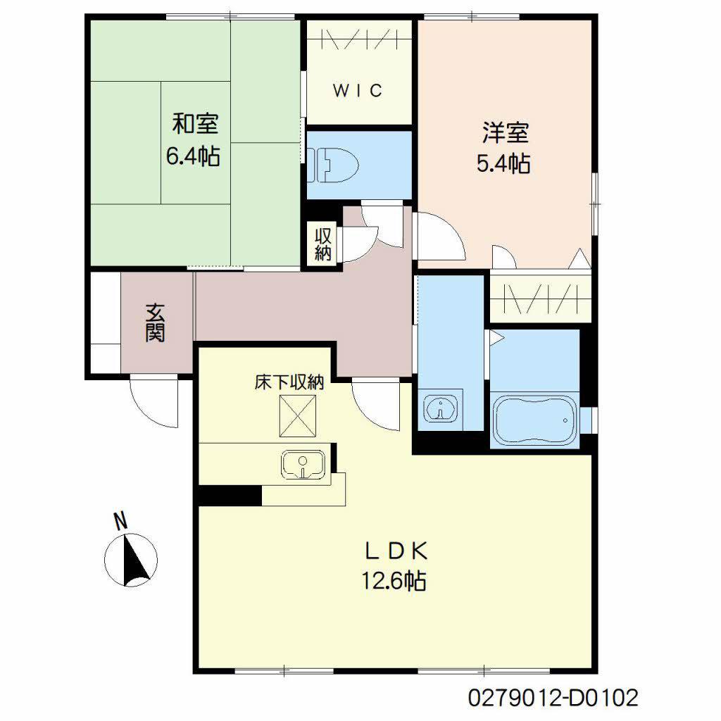 メゾン・グレース  D棟(2LDK/1階)の間取り写真