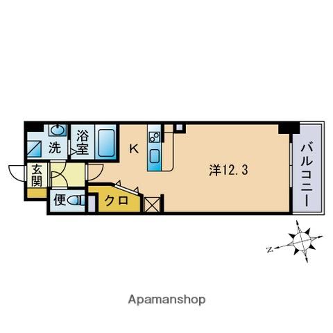 LUXCAS FUKUOKA イースト(ワンルーム/5階)の間取り写真