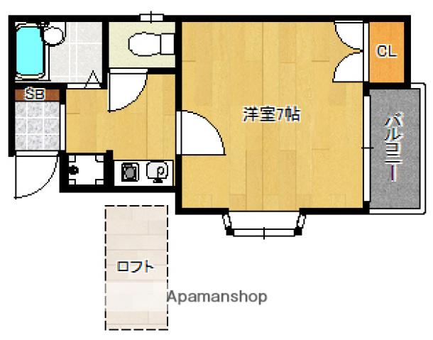 ソフィー21香椎参道(1K/1階)の間取り写真